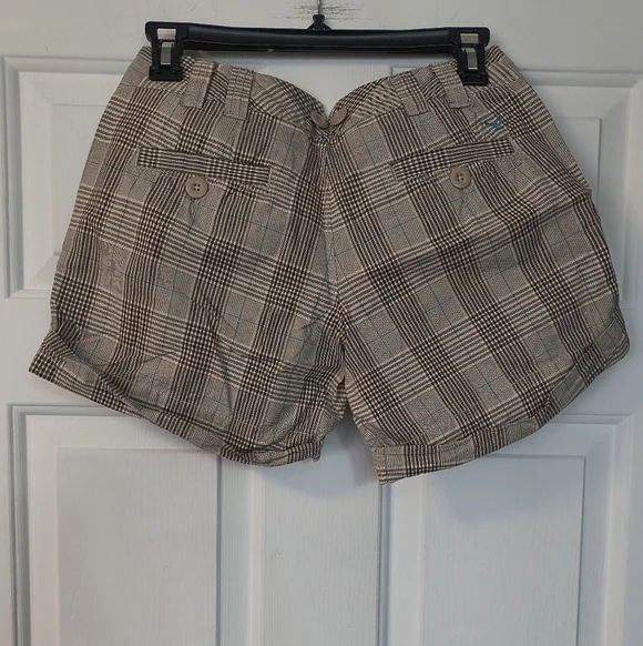 American Eagle Outfitters Brown Plaid Juniors Women's Shorts Size 2 - Picture 3 of 7